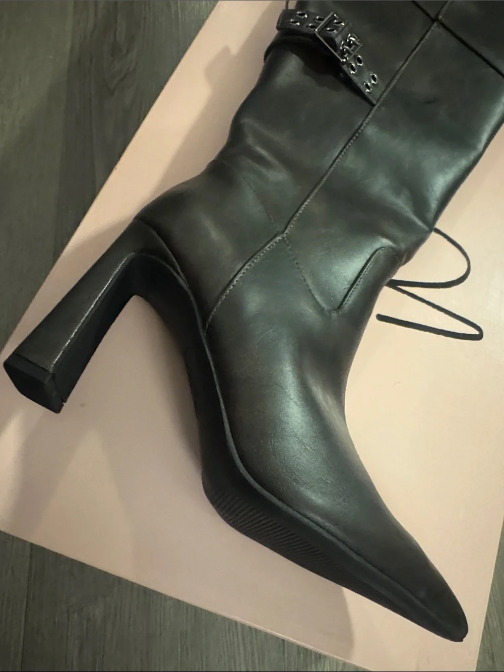 🔥Wild Pair Over-the-Knee Pointed Toe Buckle Boots in Dark Brown🔥BRAND NEW N BOX